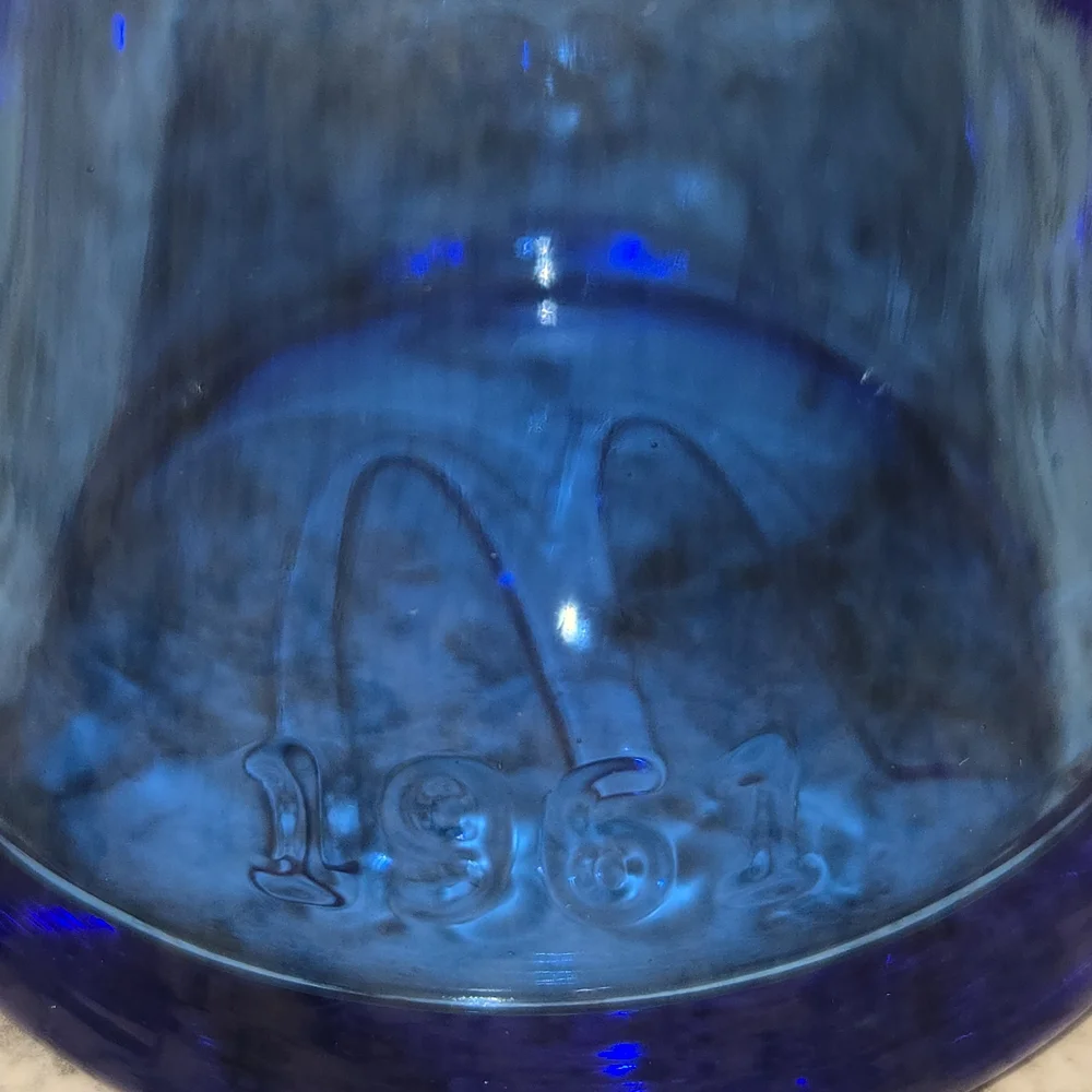 McDonalds Coca-Cola Style Blue Glass Tumbler 1961 Vintage Style (2003) Cup
